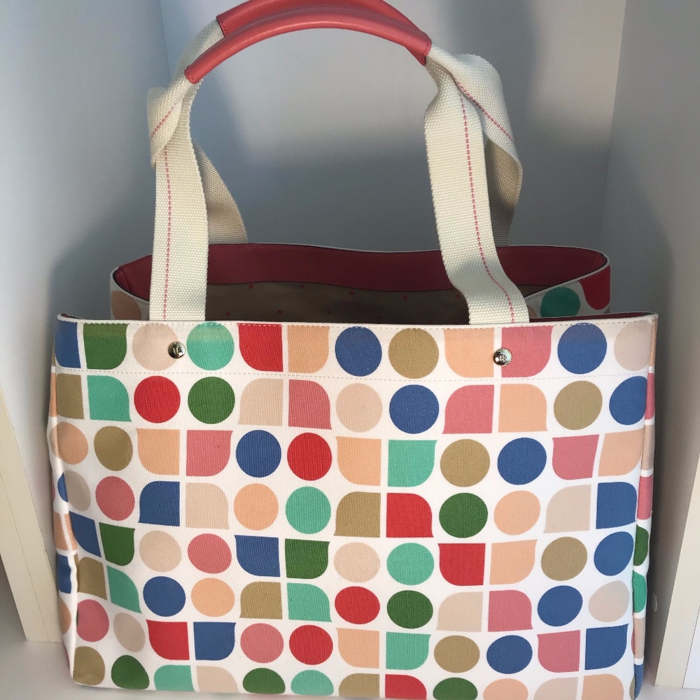 Kate Spade Geometric Canvas Tote Bag
